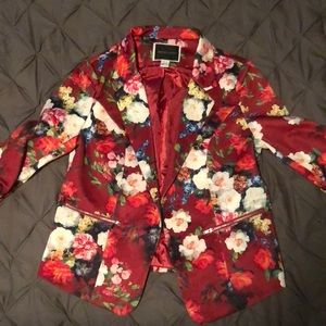 Another Story Red Floral Blazer